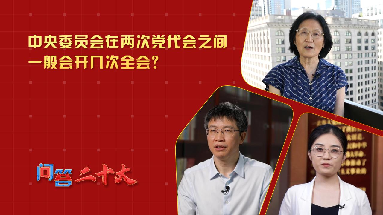 中央委員會(huì)在兩次黨代會(huì)之間一般會(huì)開(kāi)幾次全會(huì)？